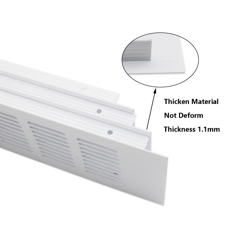 TTZEZE 2PCS Air Vent Cover,TTZEZE White Aluminium Alloy Ventilation Grille Rectangle Metal Louvered Grill Cover for Wardrobe Stove Shoes Cabinet Sink Kitchen Bathroom Side Wall Ceiling and Floor Exhaust Vent - Image 5